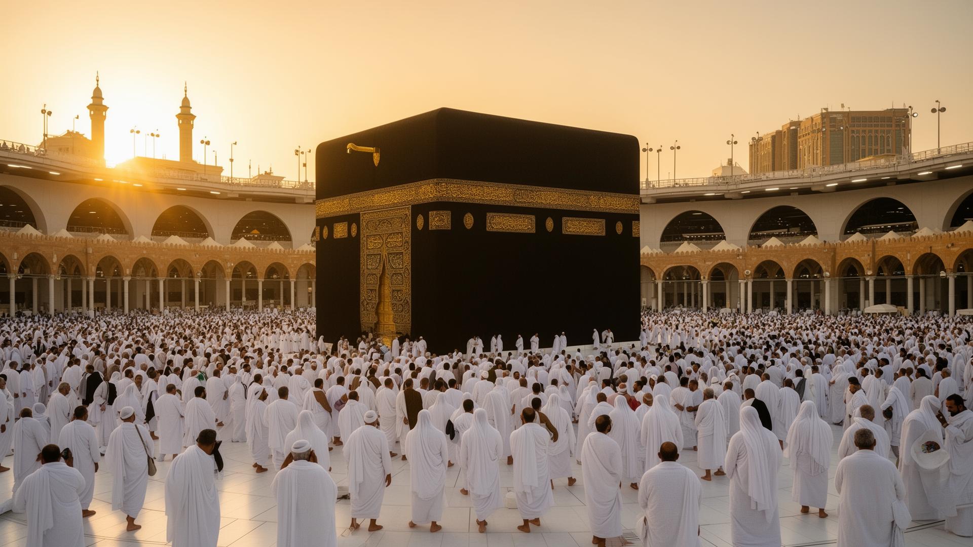Kabah Masjidil Haram saat golden hour